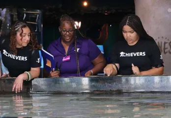 Teen Achievers at the Tampa Aquarium.