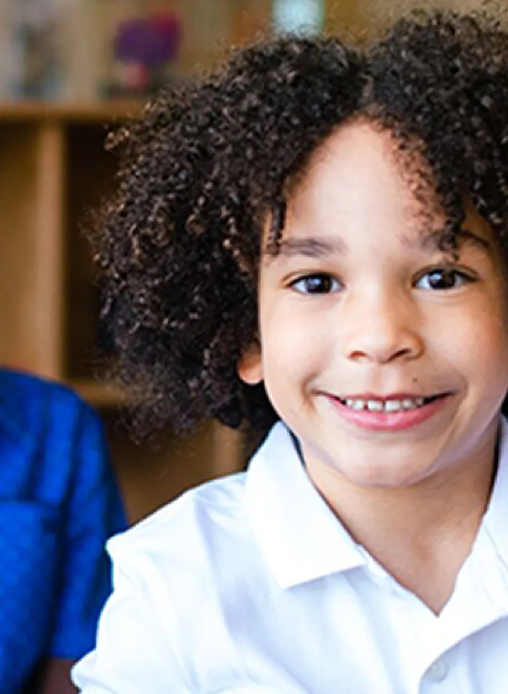 Two children building lego's at Preschool.