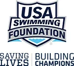 USA Swimming Foundation logo in navy letters. Saving Lives | Building Champions