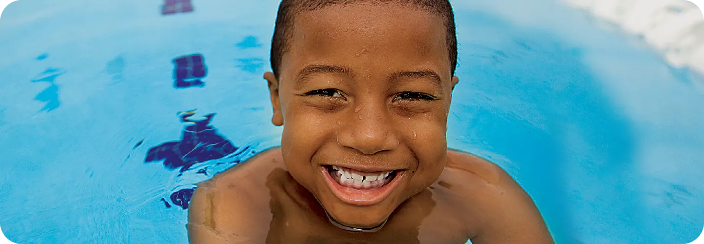 Child in pool in Drowning Prevention Program