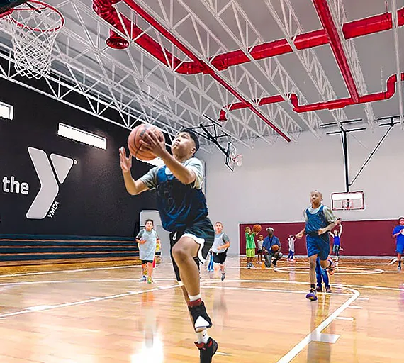 Gymnasium Interior Rendering at the Spurlino Family YMCA at Big Bend Road.