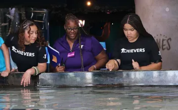 Teen Achievers at the Tampa Aquarium.